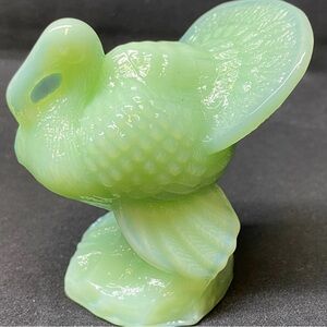 Green Glass Turkey Figurine